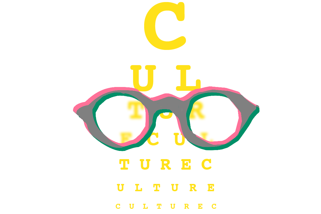 Picture shows: Colourful spectacles sit on top of repeated letters that spell out 'Culture'